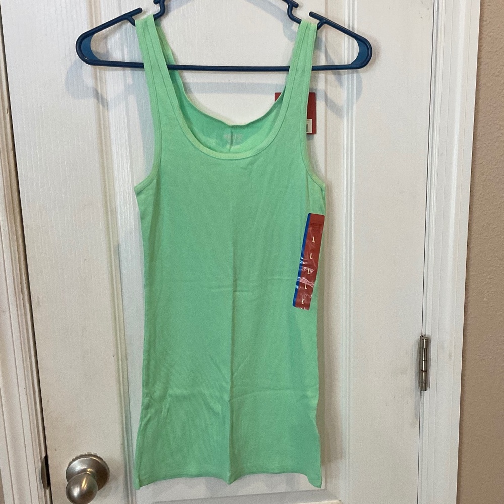 Mossimo Lime Green Ribbed Tank Top - Large - NWT